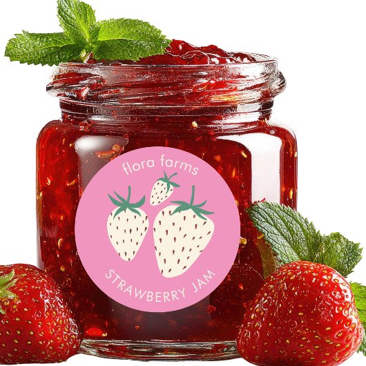 JAM LABEL 白いイチゴ ピネベリー カスタム ラウンドシール