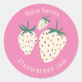 JAM LABEL 白いイチゴ ピネベリー カスタム ラウンドシール (正面)