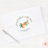 Jam Packed With Love Peach Jam Wedding Favor  ラウンドシール (封筒)
