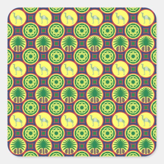 Jamahiri ® Libya | Africa Pattern スクエアシール (正面)