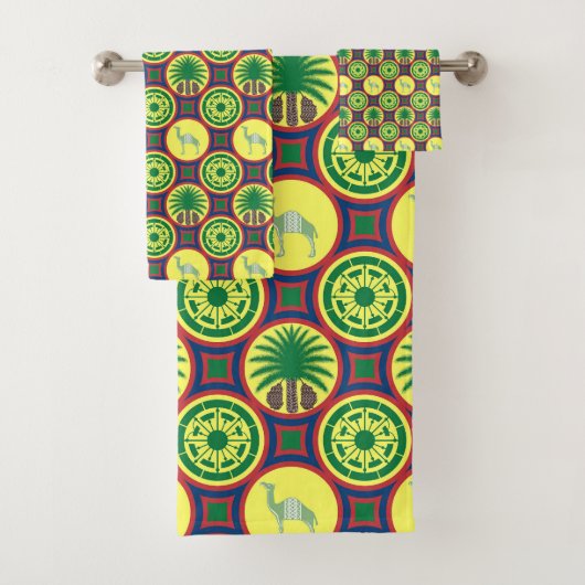 Jamahiri ® Libya | Africa Pattern  バスタオルセット (インサイチュ)