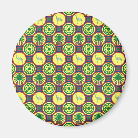 Jamahiri ® Libya | Africa Pattern マグネット (正面)