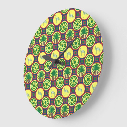 Jamahiri ® Libya | Africa Pattern  ラージ壁時計 (傾斜)