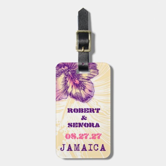 JAMAICAハイビスカスの目的地 ラゲッジタグ (正面縦)