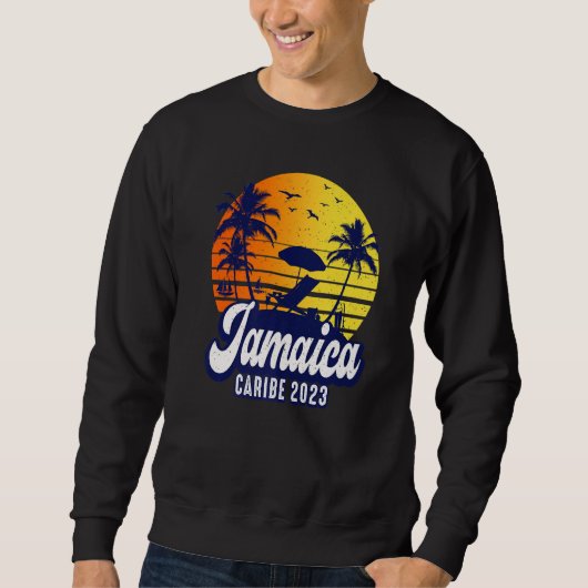 Jamaica 2023 Caribe Sunset Beach Retro Premium スウェットシャツ (正面)