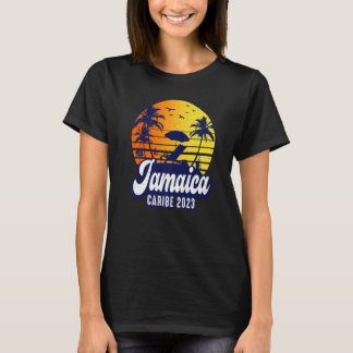 Jamaica 2023 Caribe Sunset Beach Retro Premium Tシャツ