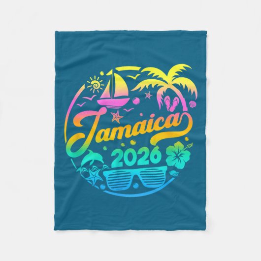 Jamaica 2026 Family Vacation Beach Matching Group  フリースブランケット (正面)