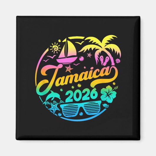 Jamaica 2026 Family Vacation Beach Matching Group  マグネット (正面)