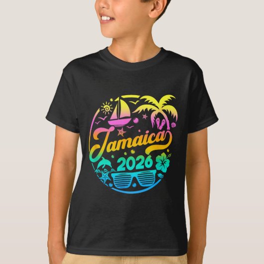 Jamaica 2026 Family Vacation Beach Matching Group Tシャツ (正面)
