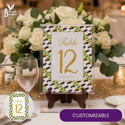 JAMAICA Banquet Celebration Wedding Table Number サンキューカード