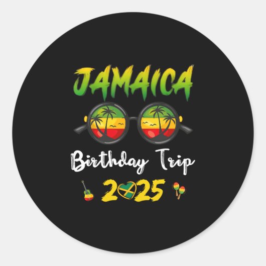 Jamaica Birthday Trip 2025 Funny Family Vacation U ラウンドシール (正面)