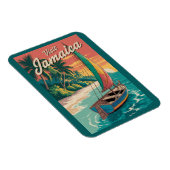 Jamaica Boat Illustration Travel Art Vintage マグネット (右側)