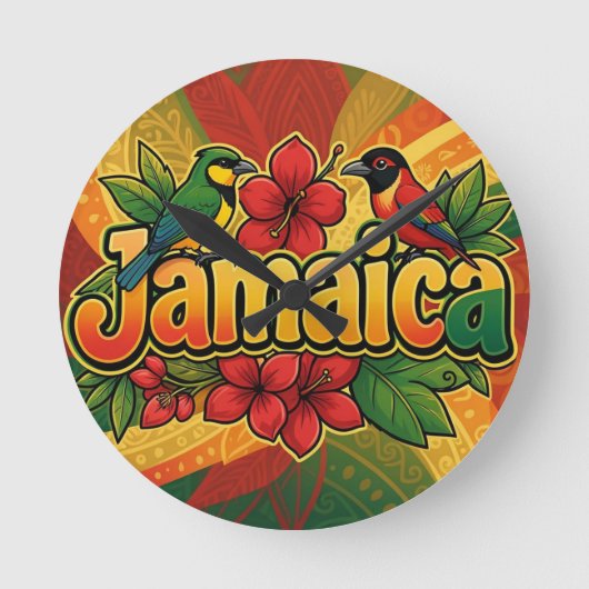 Jamaica dreams ラウンド壁時計 (正面)