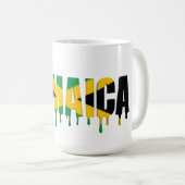 Jamaica Drip Text | Caribbean Flag Design | Fan  コーヒーマグカップ (正面右)