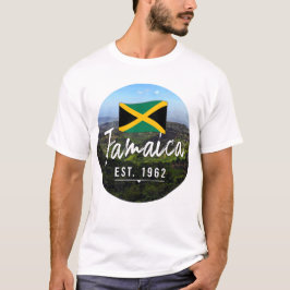 "Jamaica Est. 1962" Blue Mountains With Flag Tシャツ
