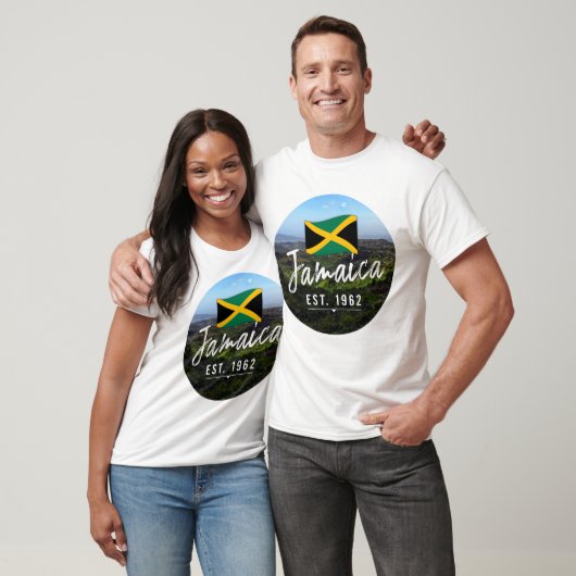 "Jamaica Est. 1962" Blue Mountains With Flag Tシャツ (ユニセックス)
