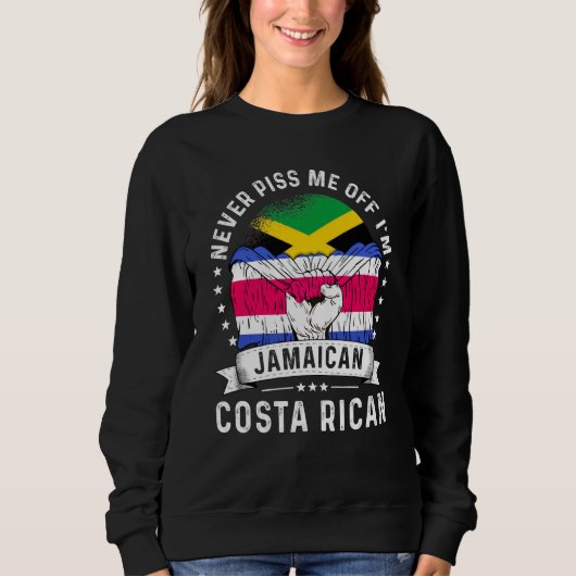Jamaica Flag Costa Rica Grown Humor Citizen Pride スウェットシャツ (正面)