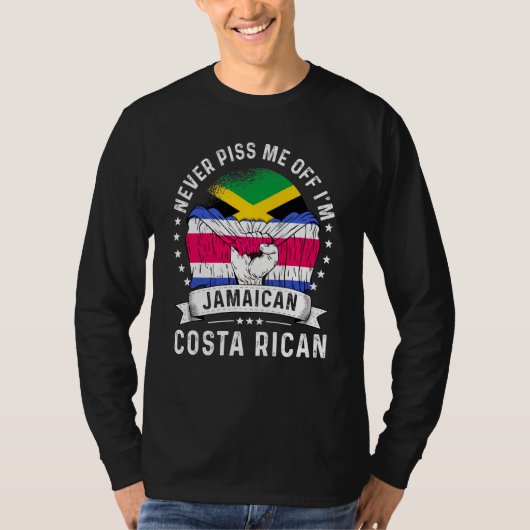 Jamaica Flag Costa Rica Grown Humor Citizen Pride Tシャツ (正面)