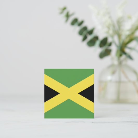 Jamaica Flag Emblem スクエア名刺 (スタンド正面)