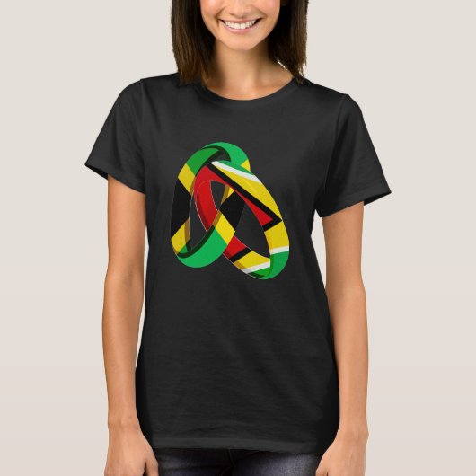Jamaica Flag Guyana Grown Ring Marriage Wedding Tシャツ (正面)