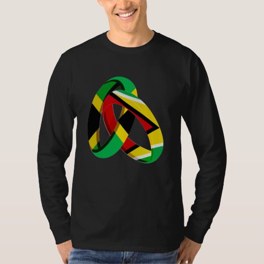 Jamaica Flag Guyana Grown Ring Marriage Wedding Tシャツ (正面)