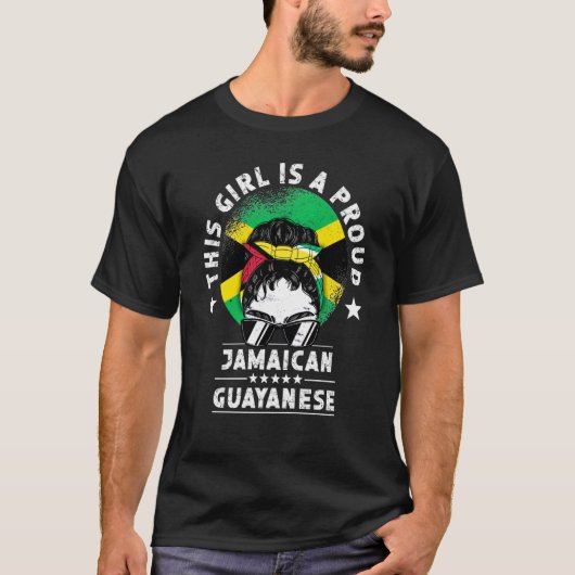 Jamaica Flag Guyana Grown Women Girl Citizen Pride Tシャツ (正面)