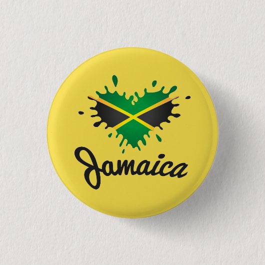 Jamaica Flag Island - Proud Jamaicans - Button 缶バッジ (正面)