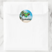 Jamaica Flag Island - Proud Jamaicans - Sticker ラウンドシール (バッグ)