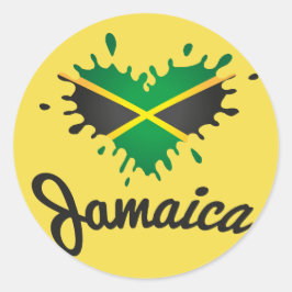 Jamaica Flag Island - Proud Jamaicans - Sticker ラウンドシール