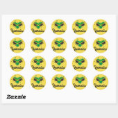Jamaica Flag Island - Proud Jamaicans - Sticker ラウンドシール (シート)
