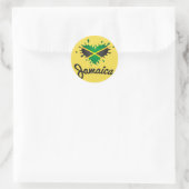 Jamaica Flag Island - Proud Jamaicans - Sticker ラウンドシール (バッグ)