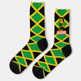 Jamaica Flag Jah Rastafari Blessed Love Socks ソックス