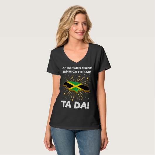 Jamaica Flag Map Jamaican Tシャツ (正面フル)