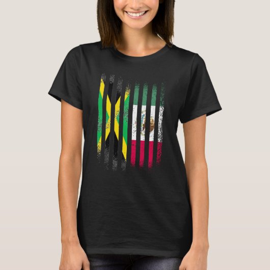 Jamaica Flag Mexico Grown Country Flags Stripes Tシャツ (正面)
