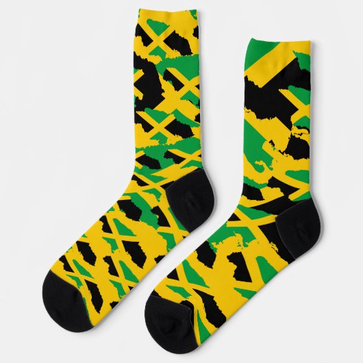 Jamaica Flag Modern Art Rasta Roots Camo Socks ソックス (左)