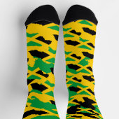 Jamaica Flag Modern Art Rasta Roots Camo Socks ソックス (上部)