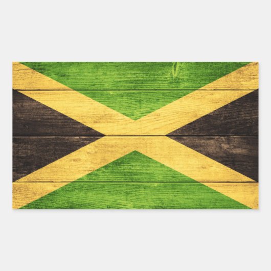 Jamaica Flag - Proud Jamaicans - Rasta Sticker 長方形シール (正面)