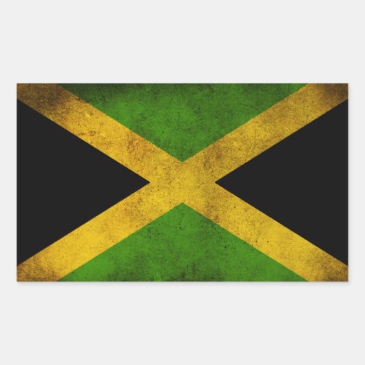 Jamaica Flag - Proud Jamaicans - Rasta Sticker 長方形シール (正面)