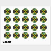 Jamaica Flag Proud Jamaicans Reggae Music Sticker ラウンドシール (シート)