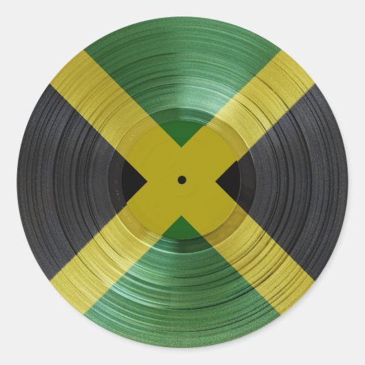 Jamaica Flag Proud Jamaicans Reggae Music Sticker ラウンドシール (正面)