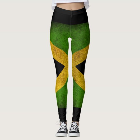 Jamaica Flag - Proud Jamaicans - Yoga Leggins レギンス (正面)