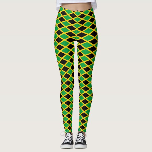 Jamaica Flag - Proud Jamaicans - Yoga Leggins レギンス (正面)
