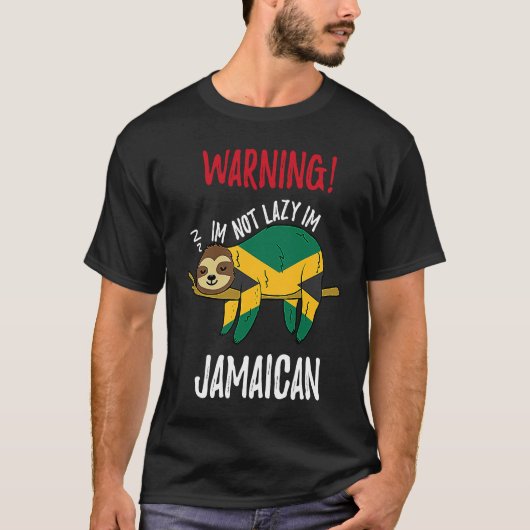 Jamaica Flag Sloth Im Not Lazy Im Jamaican Tシャツ (正面)
