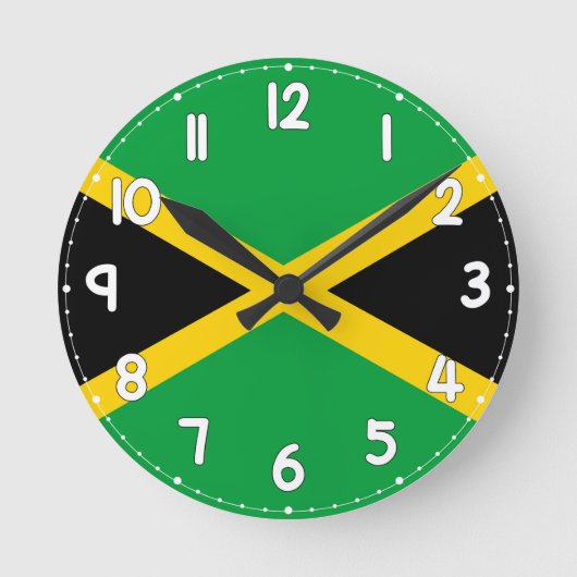 Jamaica Flag Wall Clock - flag of jamaica ラウンド壁時計 (正面)