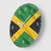 Jamaica Flag Wall Clock — Waving Flag Design ラージ壁時計 (傾斜)