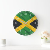Jamaica Flag Wall Clock — Waving Flag Design ラージ壁時計 (ホーム)