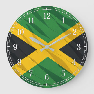 Jamaica Flag Wall Clock — Waving Flag Design ラージ壁時計