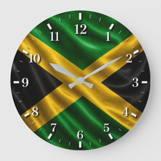 Jamaica Flag Watch 2026 ラージ壁時計 (正面)