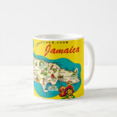 Jamaica Illustrated Map Postcard Mug コーヒーマグカップ (正面右)