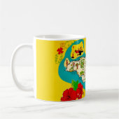 Jamaica Illustrated Map Postcard Mug コーヒーマグカップ (左)